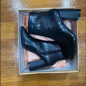 Brand new Black croc booties size 6.5
